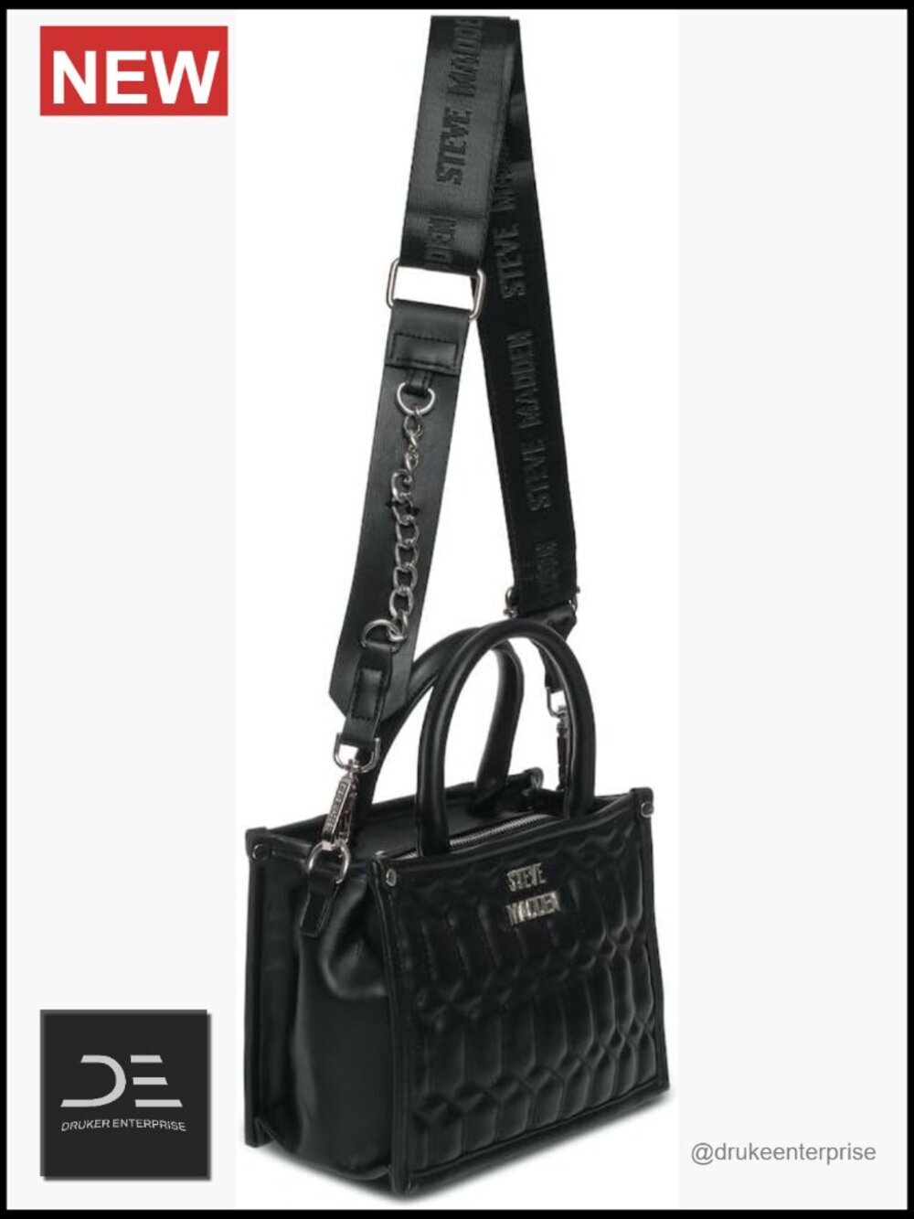 Quilted Faux Leather Mini Box Tote Crossbody Bag